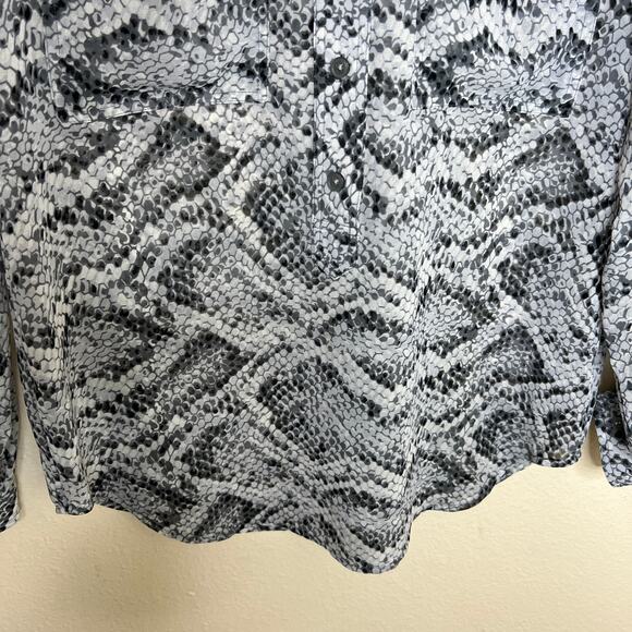Banana Republic Black White Snake Print Blouse Small - Picture 5 of 10